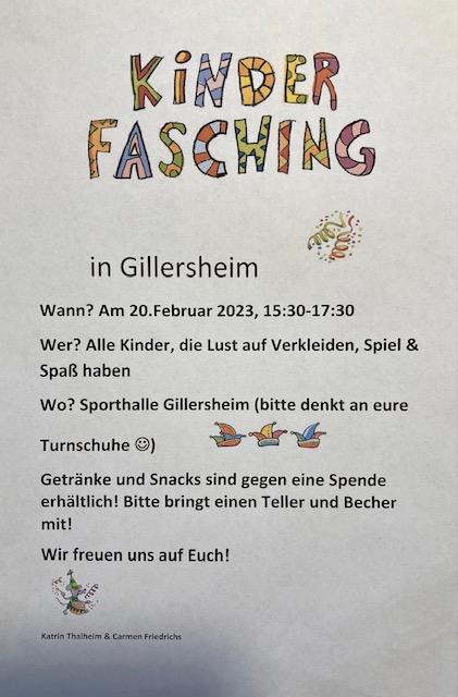 Kinderfasching in Gillersheim